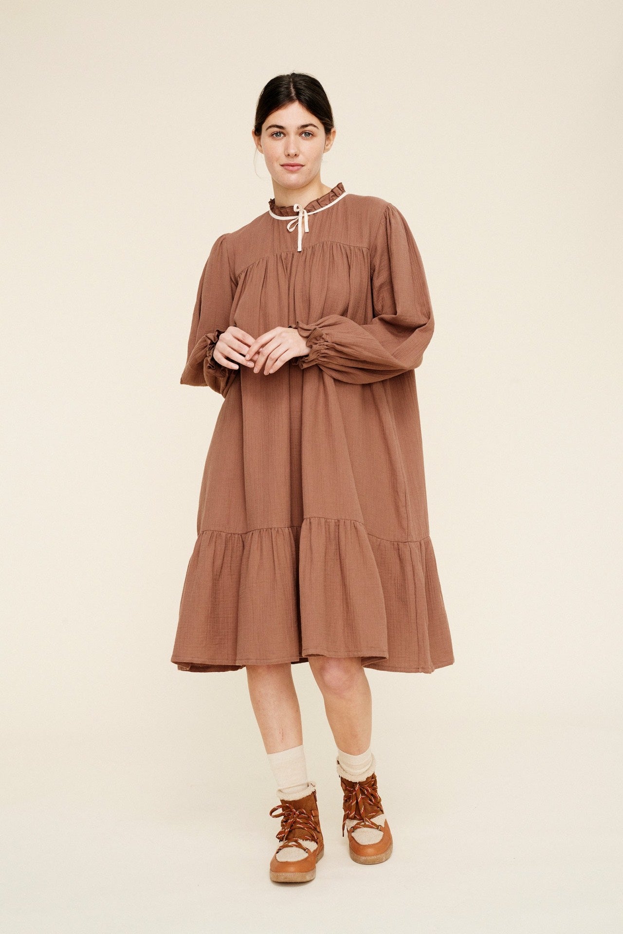 Dress Agatha Chocolate Brown Woman