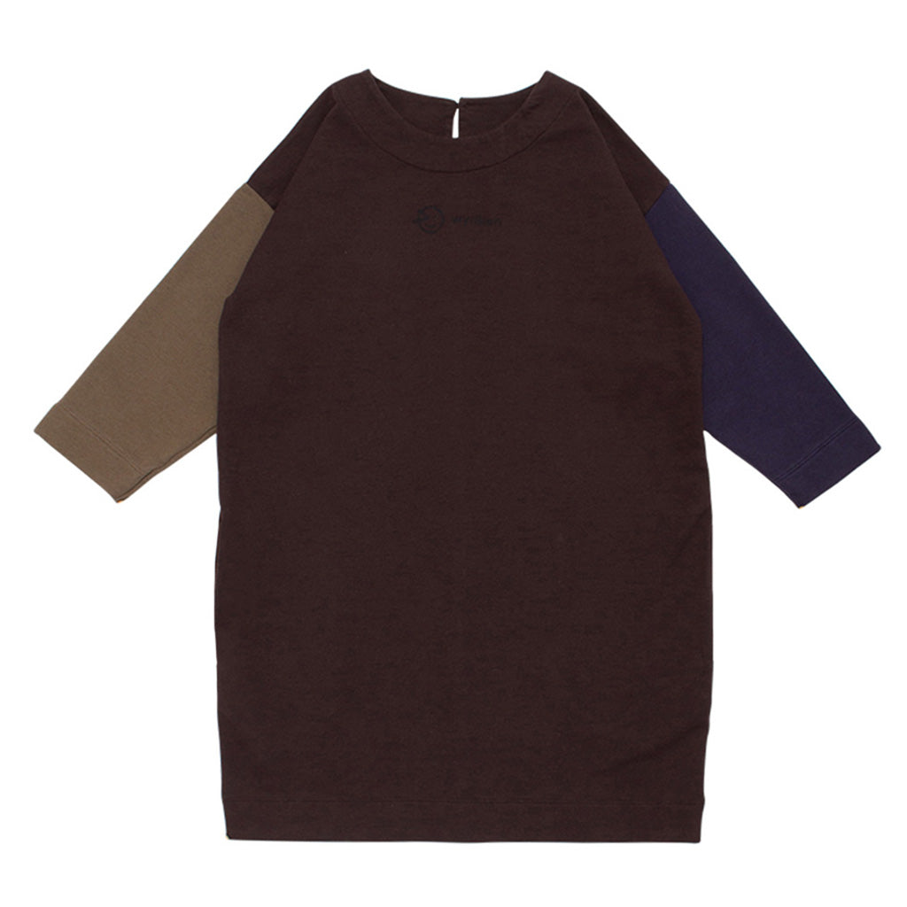 Dress Sweater Panel Bitter Choc Olive Navy