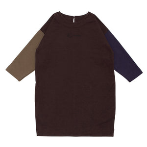 Dress Sweater Panel Bitter Choc Olive Navy