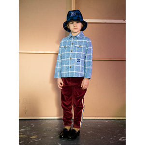 Overshirt Sky Blue Brushed Plaid