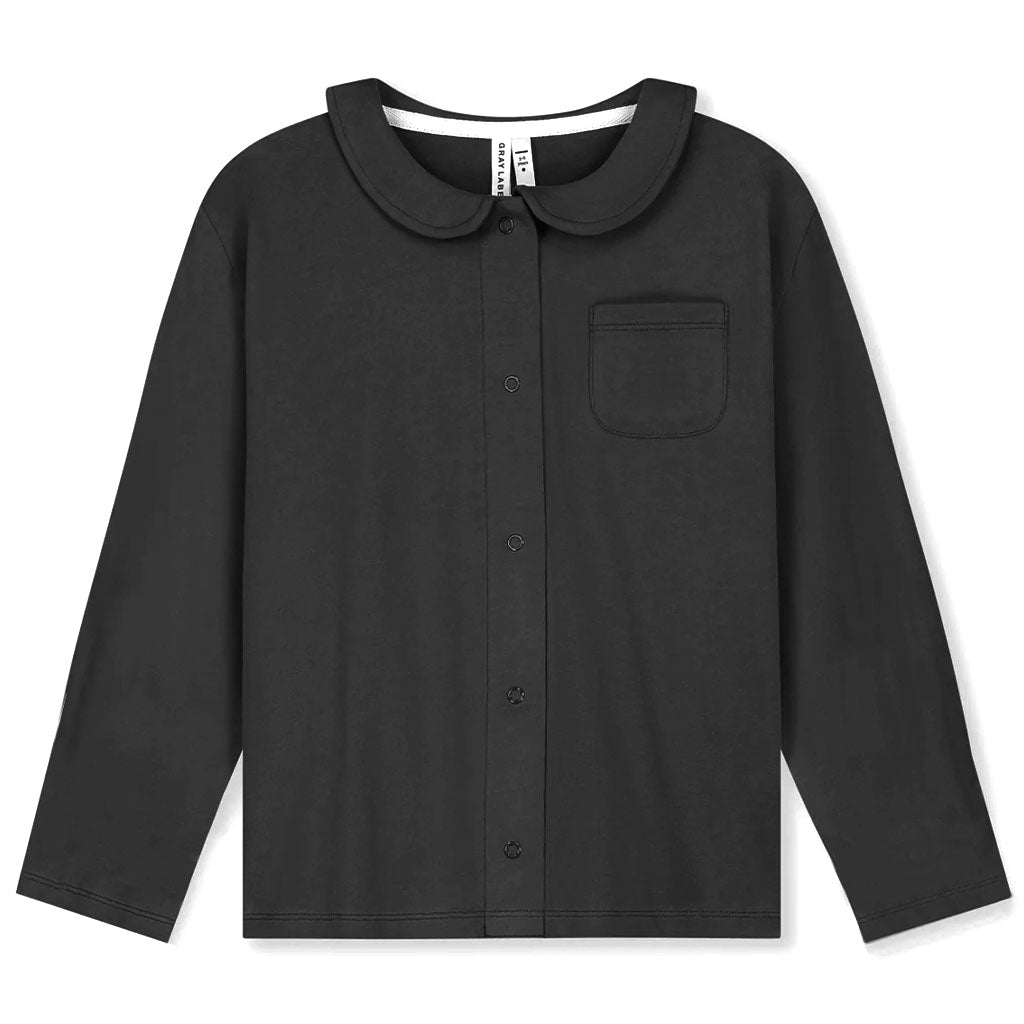 Blouse Boxy Collar Nearly Black