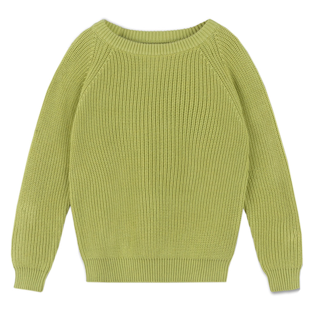 Sweater Knit Raglan Faded Lime