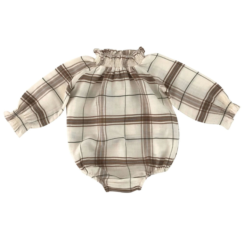 Romper Smocked Chenille Check