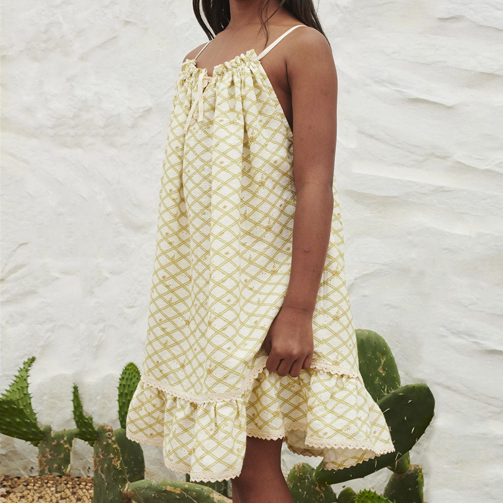 Dress Cara Flower Check Woman