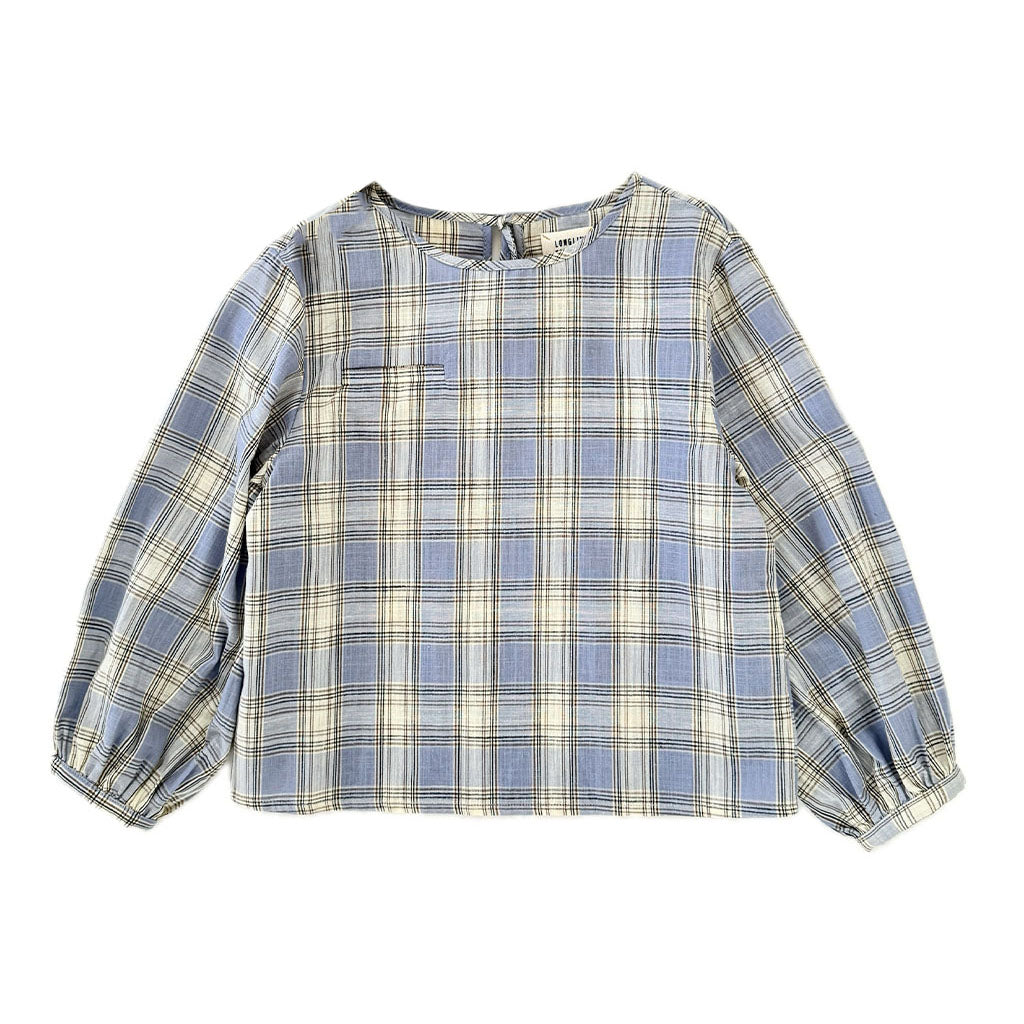 Blouse Blue Check (+ scarf)