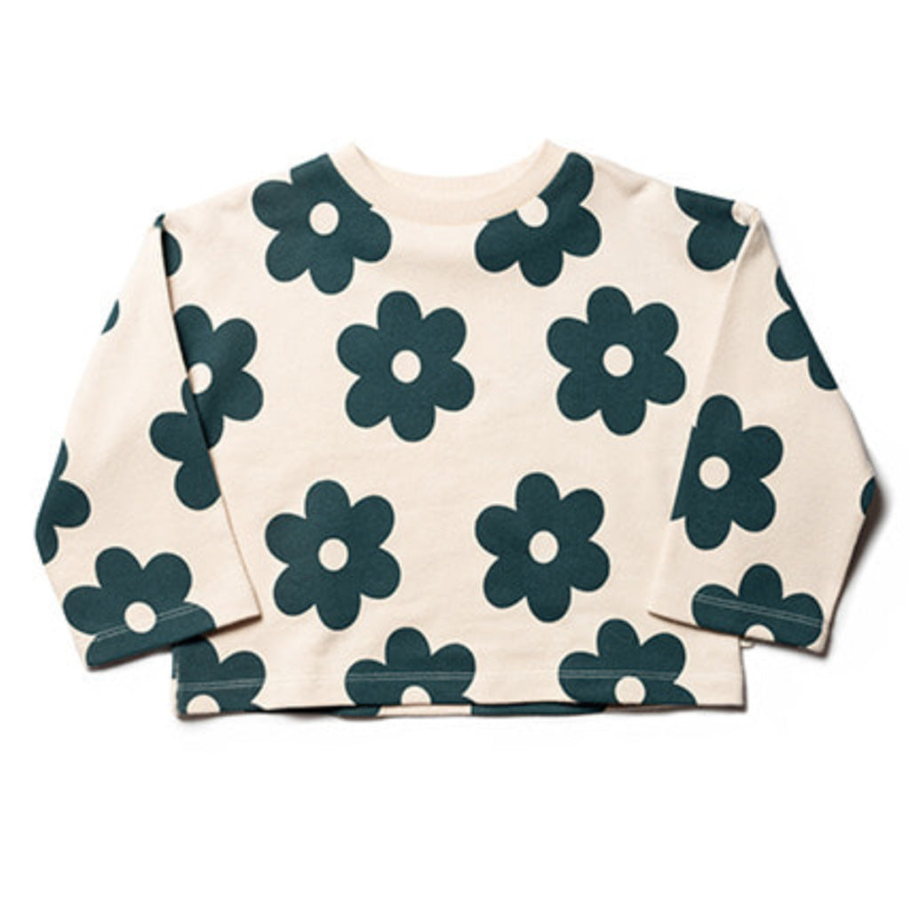 Sweater Kimono Ecru Deep Green