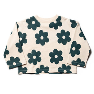 Sweater Kimono Ecru Deep Green