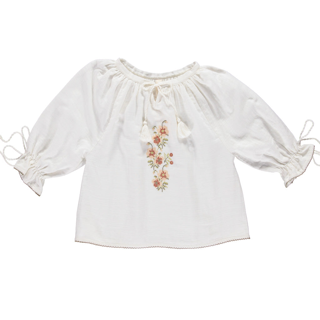 Blouse Folk Milk Woman