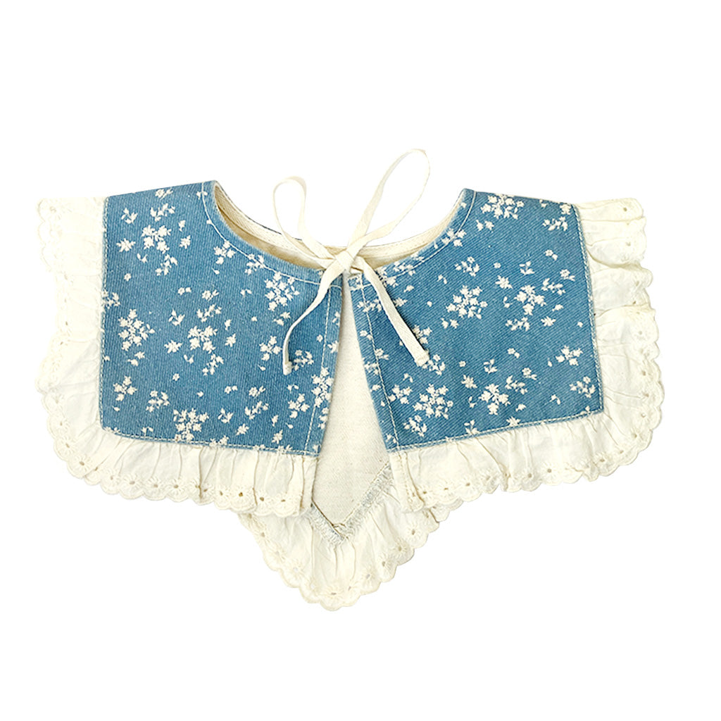 Collar Floral Blue Denim