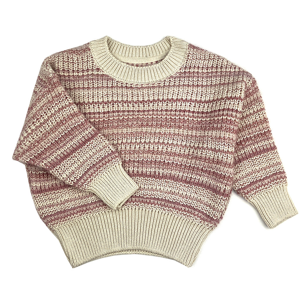 Sweater Knit Old Rose Stripes