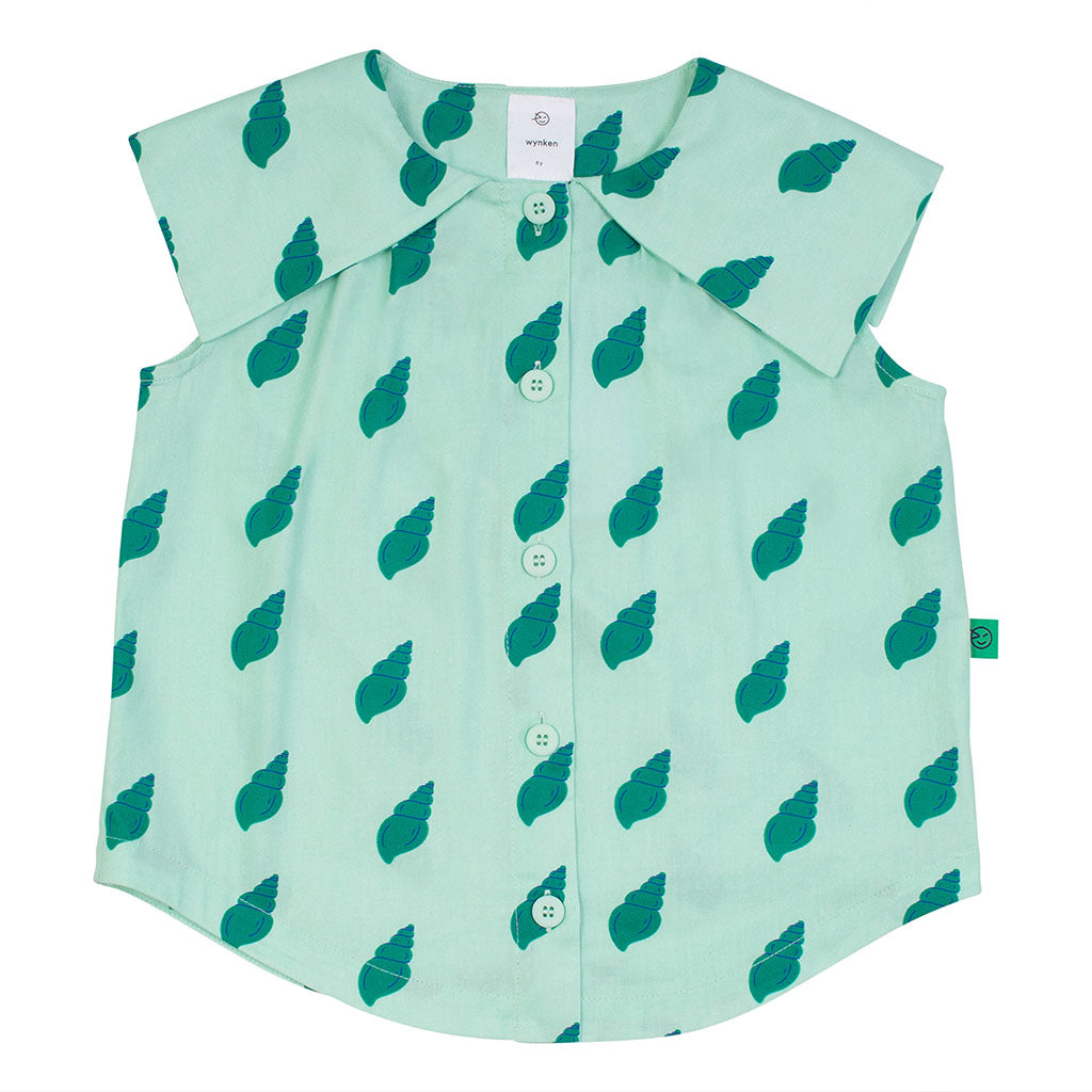 Blouse Sail Collar Conch Print