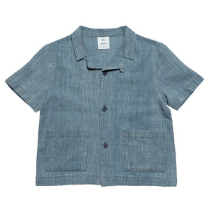 Shirt Cuban Bleached Indigo Stripe
