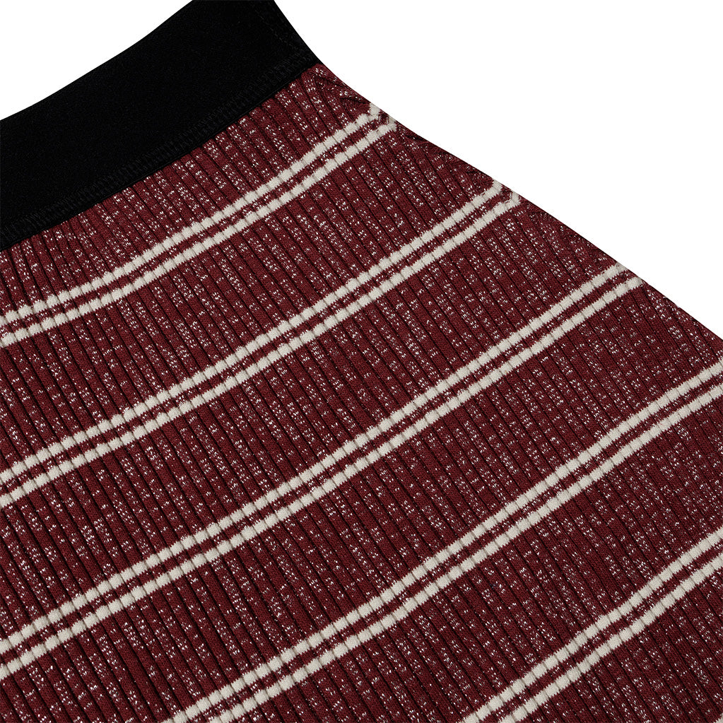 Skirt Rib Burgundy Ecru Sparkle Stripe