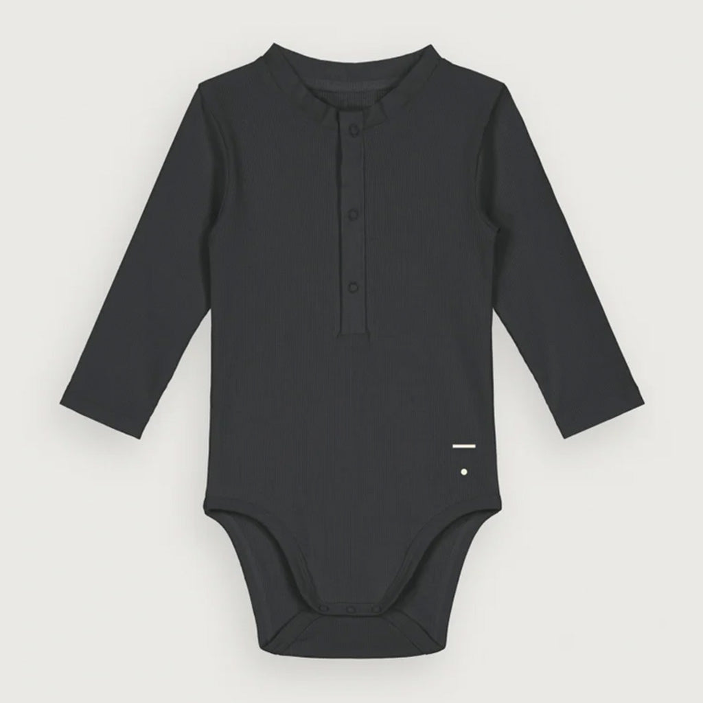 Body Longsleeve Henley Nearly Black