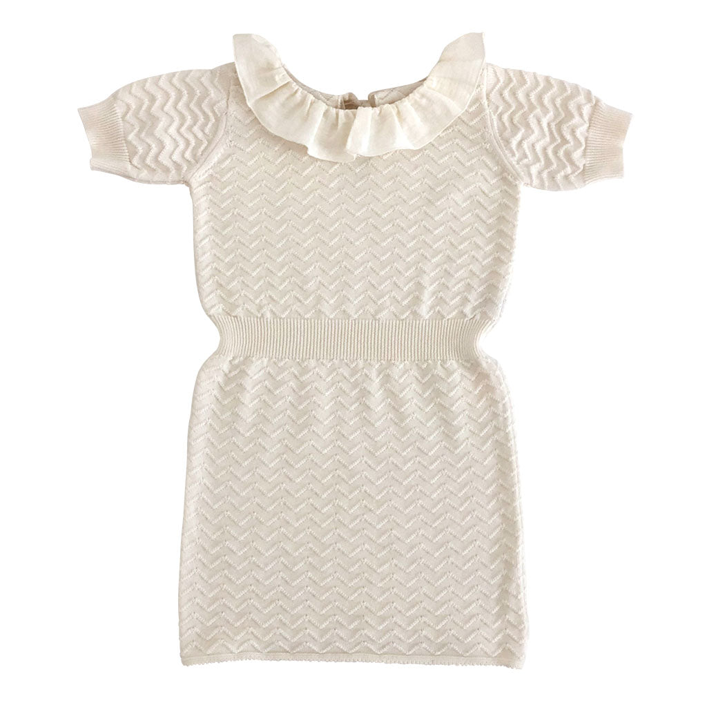 Dress Collar Knit Milk