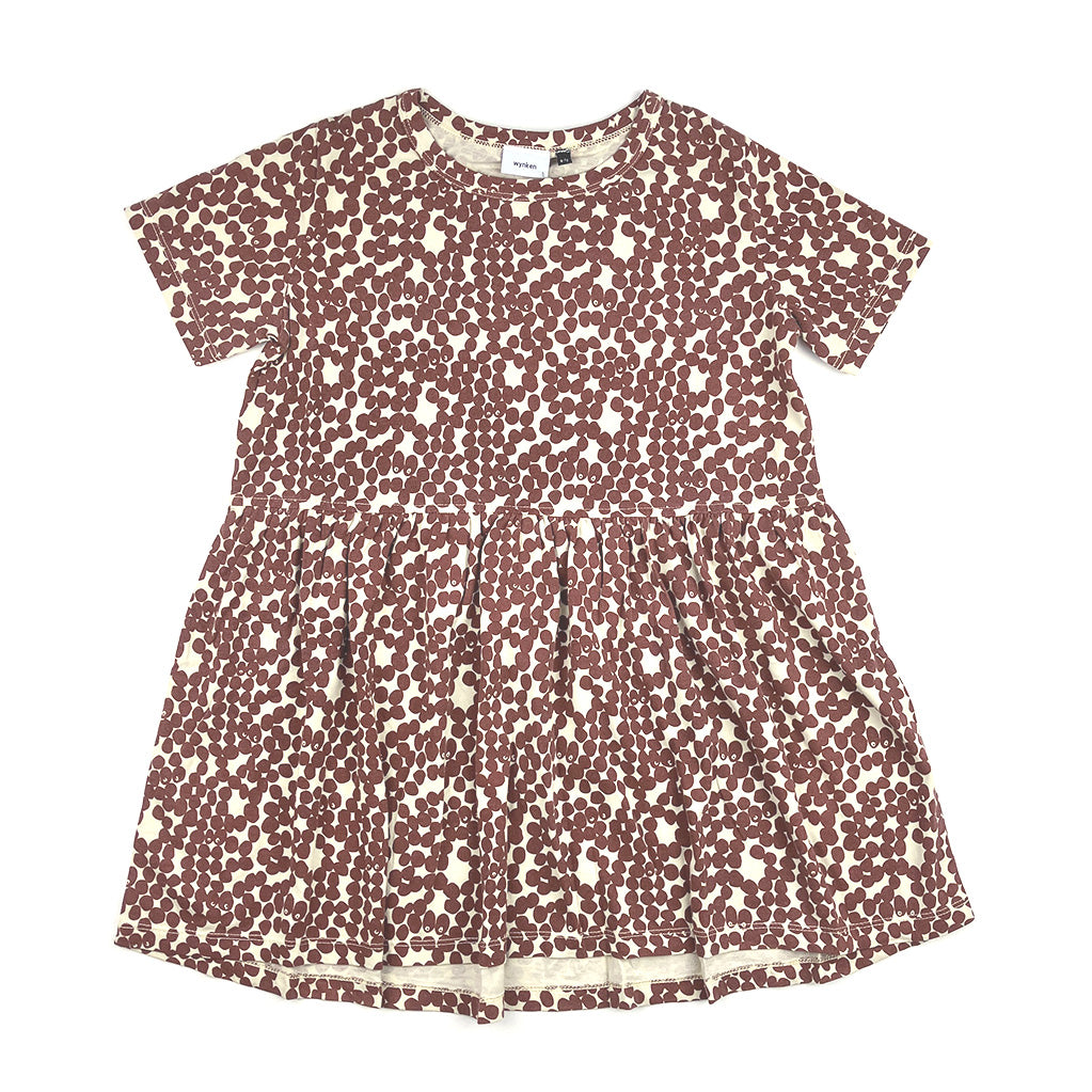 Dress Gather Spotted Brick