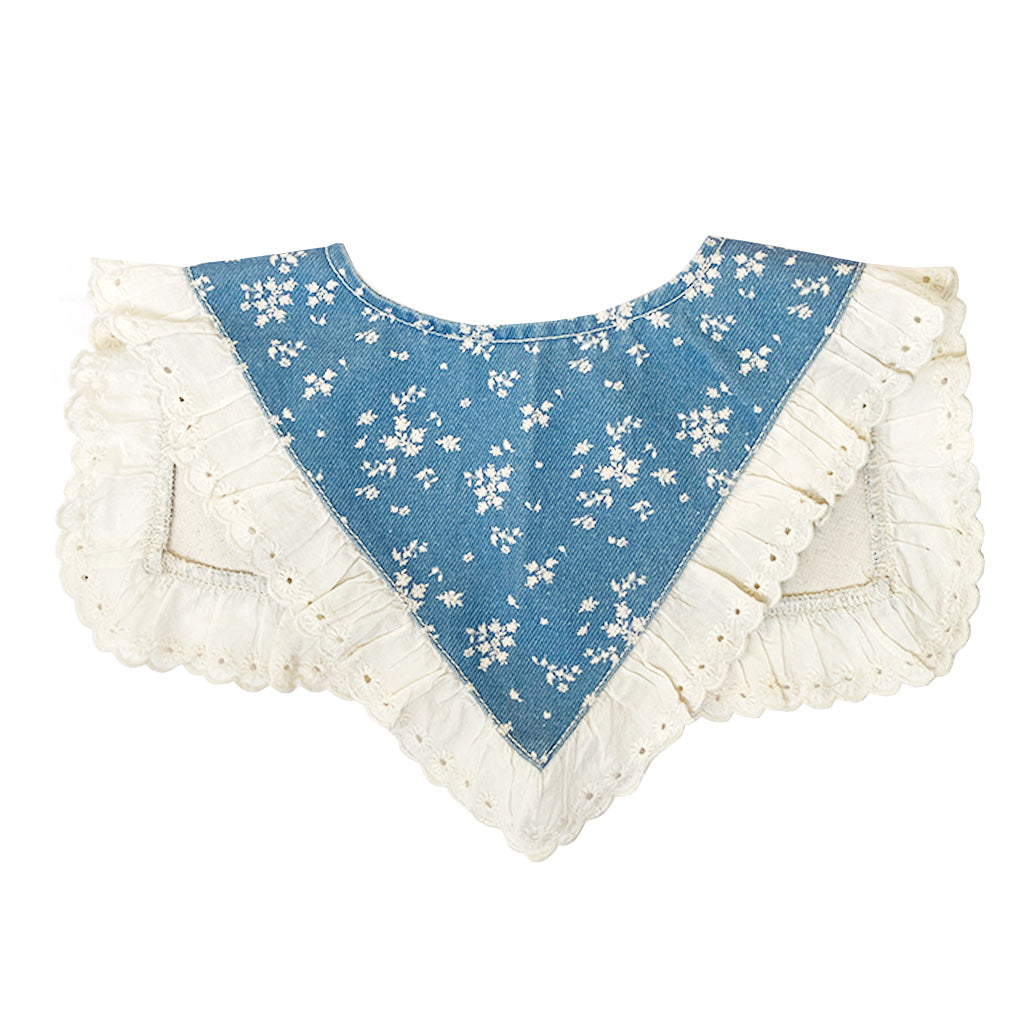 Collar Floral Blue Denim