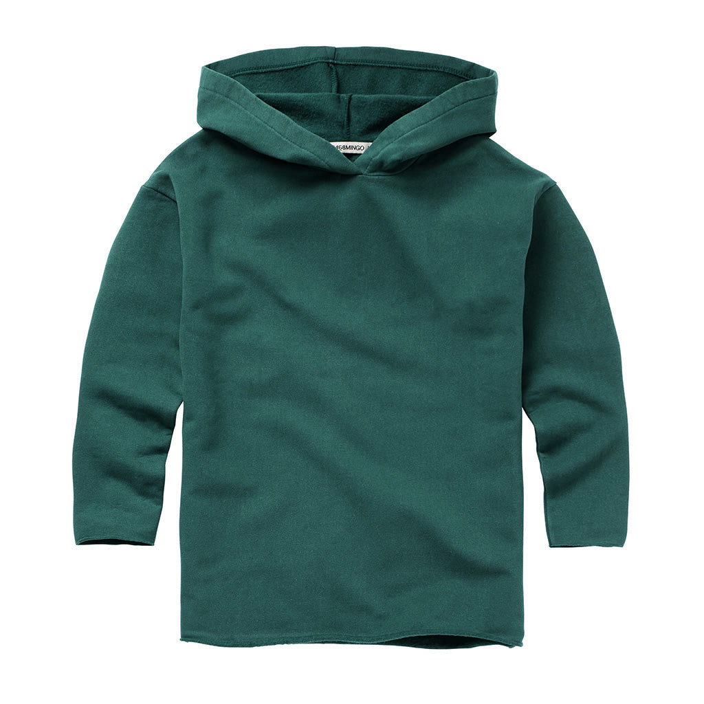 Hoody Raw Edge Dark Emerald