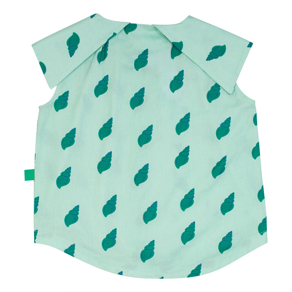 Blouse Sail Collar Conch Print