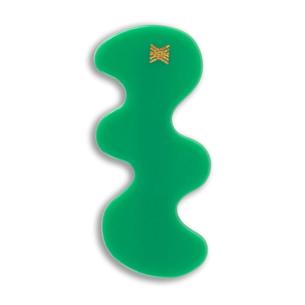 Hair Clip Wavy Bottle Green