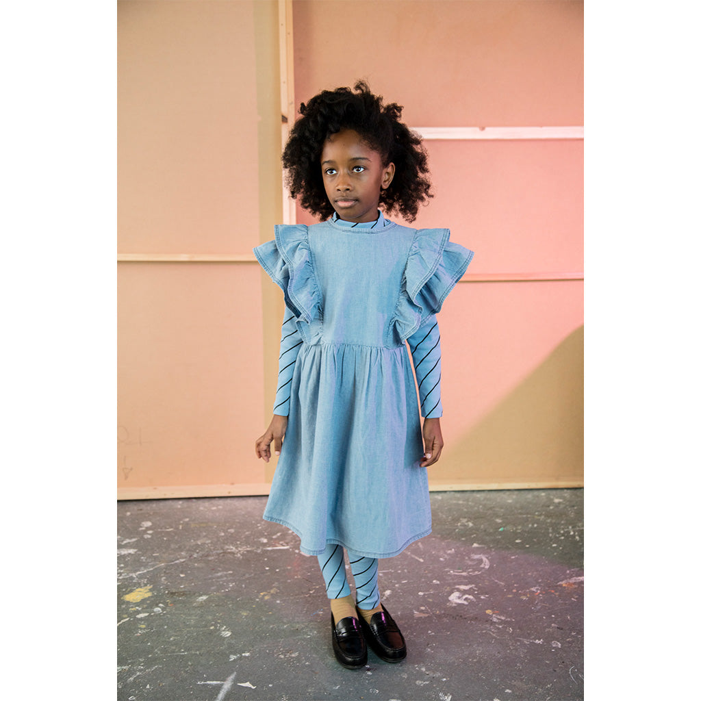 Dress Gather Fiesta Light Bleached Chambray