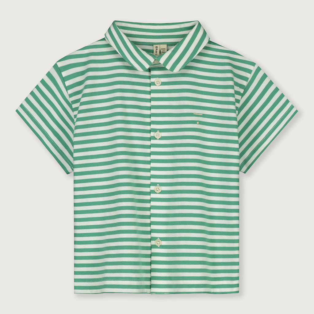 Blouse Top Bright Green Off White