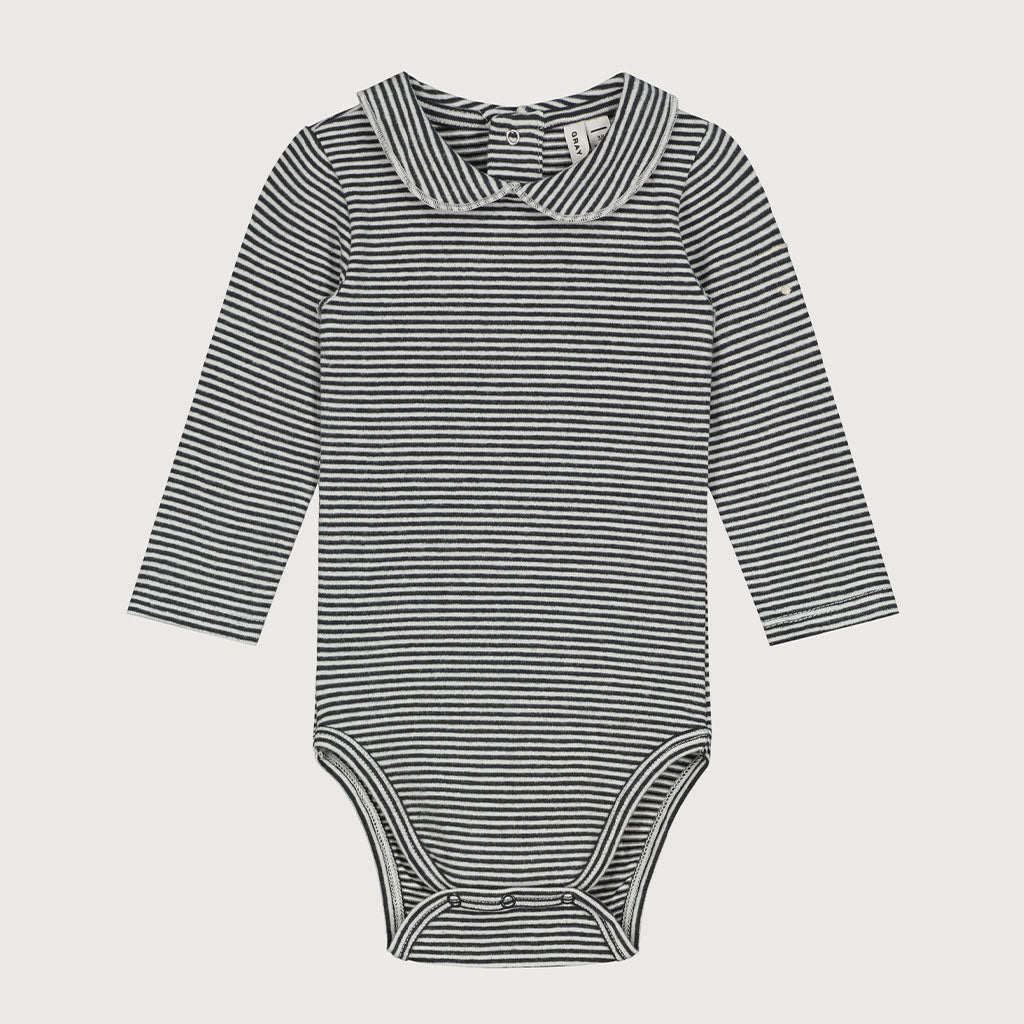Onesie Longsleeve Collar Nearly Black Cream
