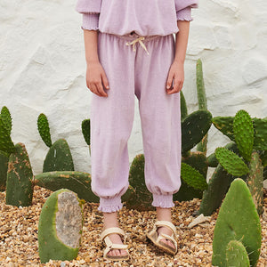 Pants Terry Smocked Lavender Woman
