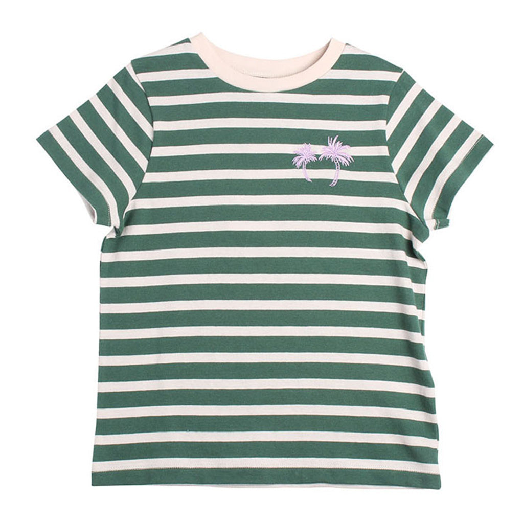 Tee Stripe Palms Green