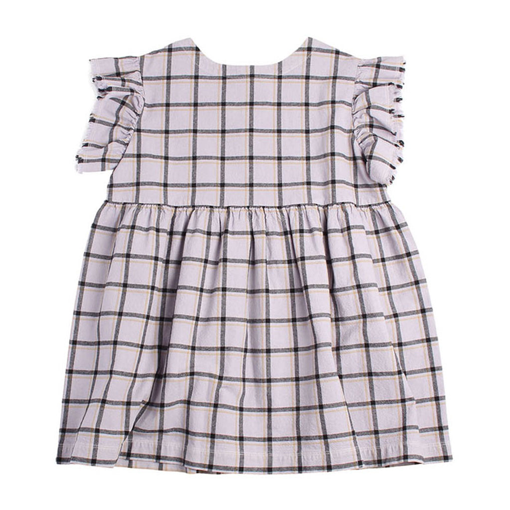 Dress Gather Trim Sunset Check