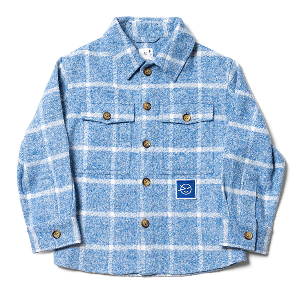 Overshirt Sky Blue Brushed Plaid