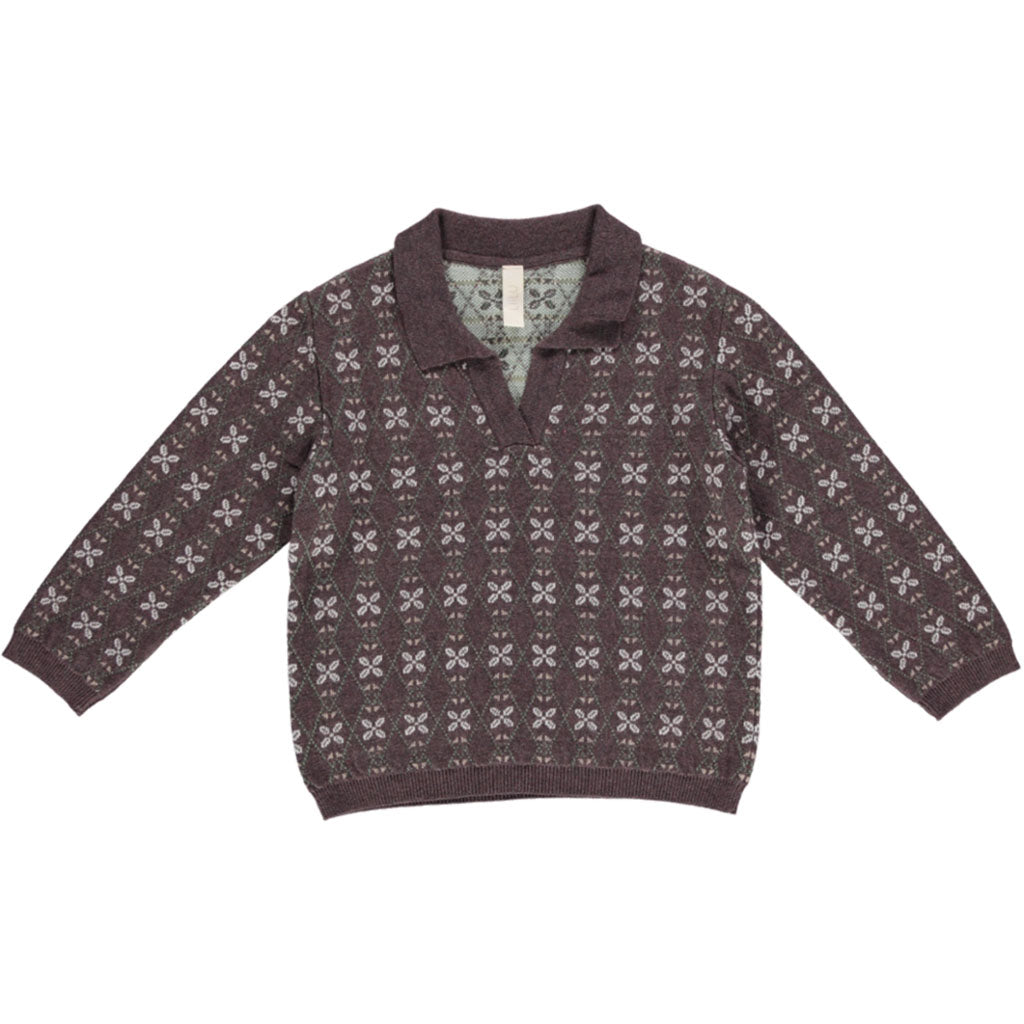 Polo Knit Jacquard Brown