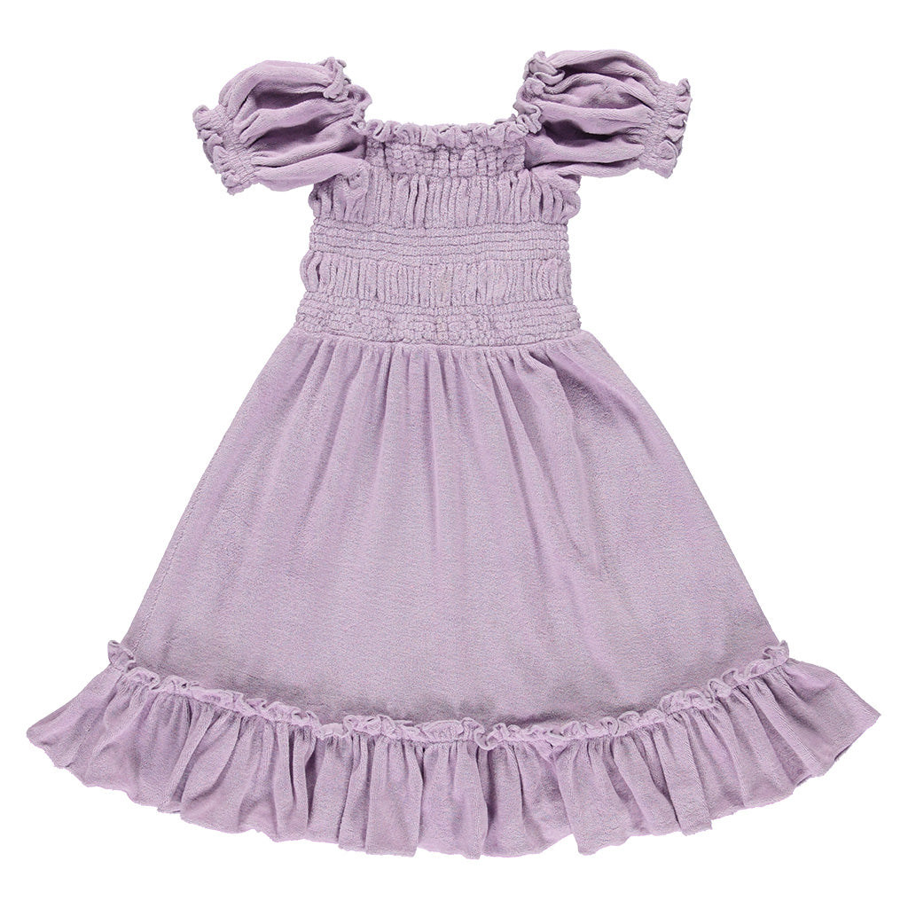 ワンピース Liilu Terry Smocked Dress - Lavender 6Y Dress Terry Smocked Lavender – Across the Street