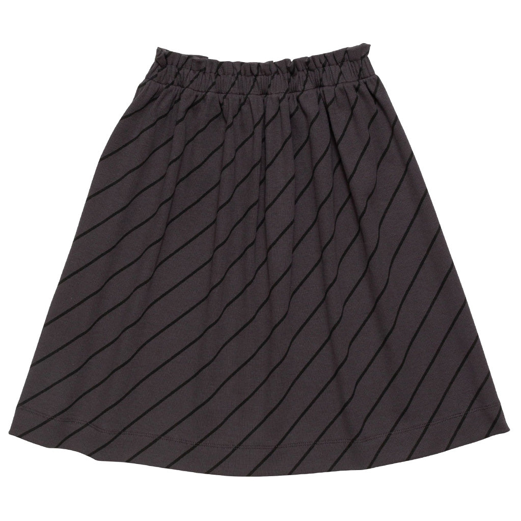 Skirt Animaux Charcoal Black Diagonal Stripe
