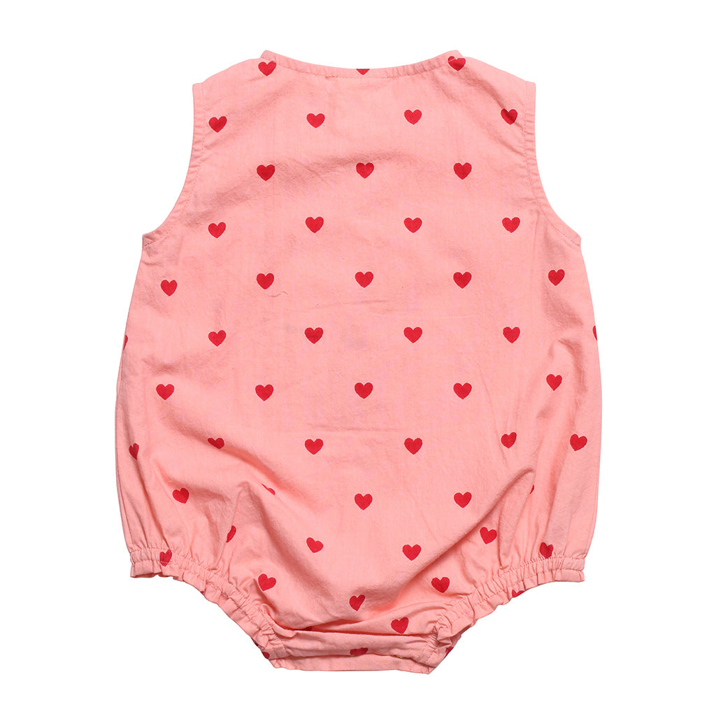 Romper Woven Blush Pink Red