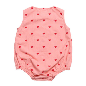 Romper Woven Blush Pink Red