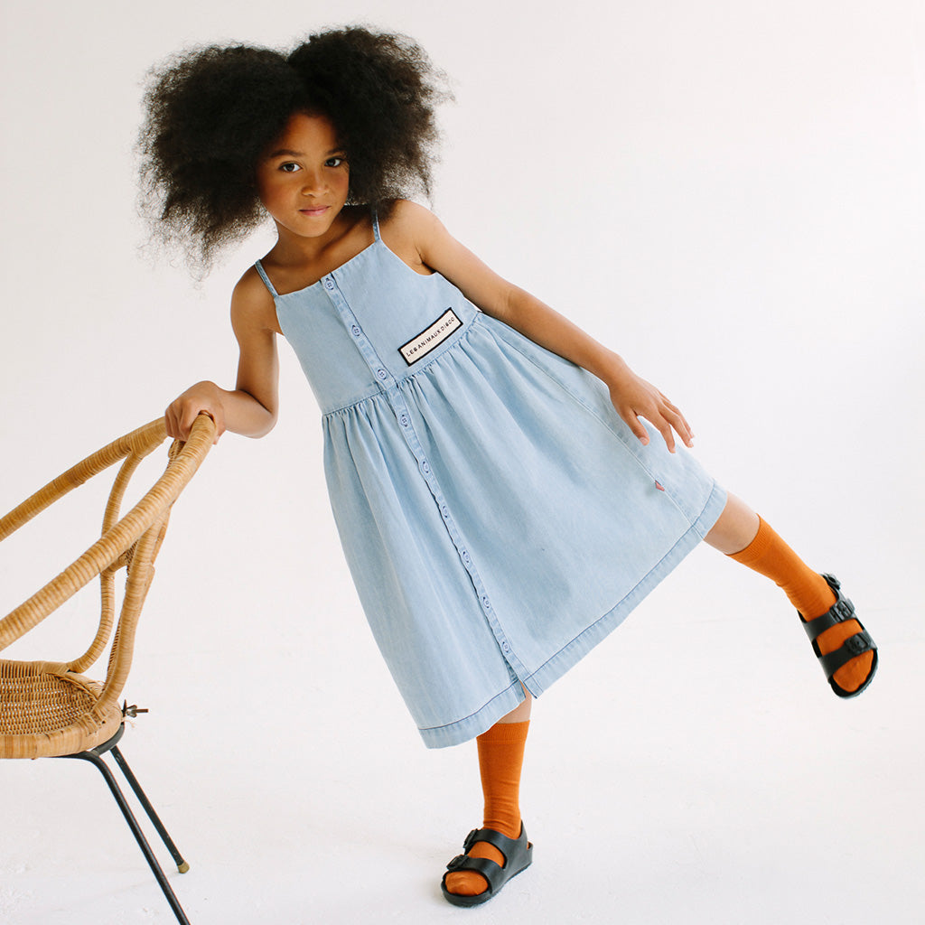 wynken denim dress WYNKEN Amore Denim Dress - Setting Sun Bows