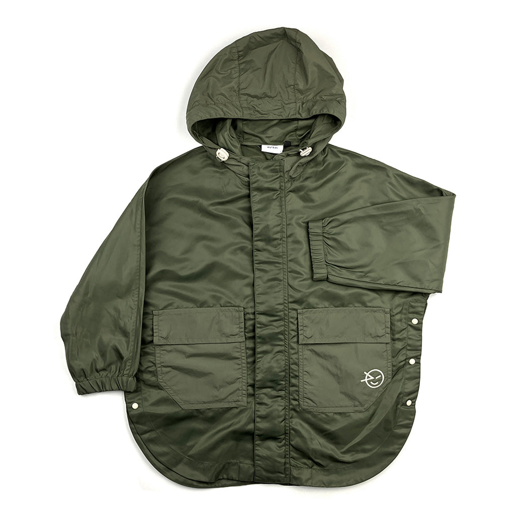 Poncho Zip Through Fern Green