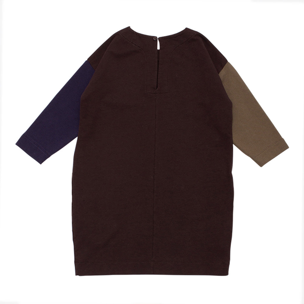 Dress Sweater Panel Bitter Choc Olive Navy