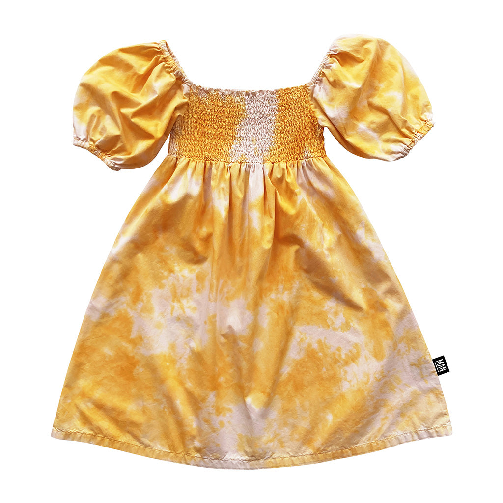 Dress Smocked Tie Dye Sunset Gold