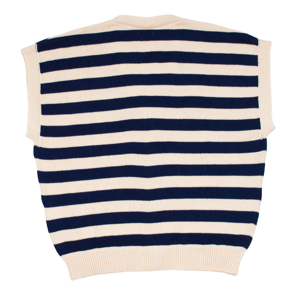Waistcoat Stripe Navy Tide White