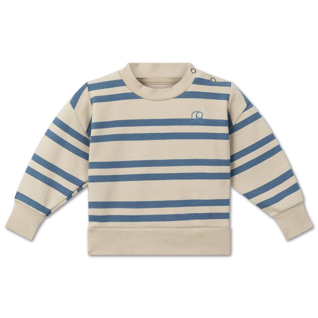 Sweater Crewneck Baby Shadow Blue Sand Stripe