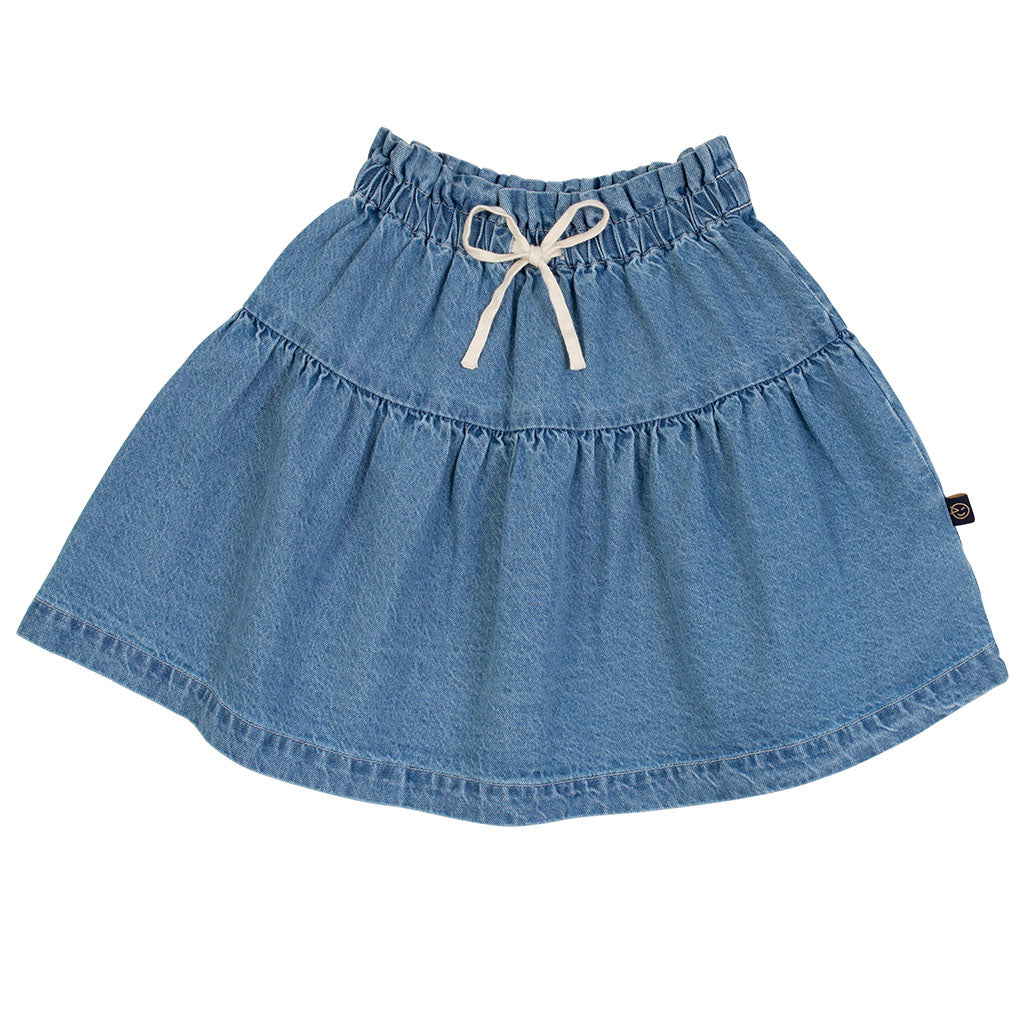 Skirt Drop Waist Bleach Denim