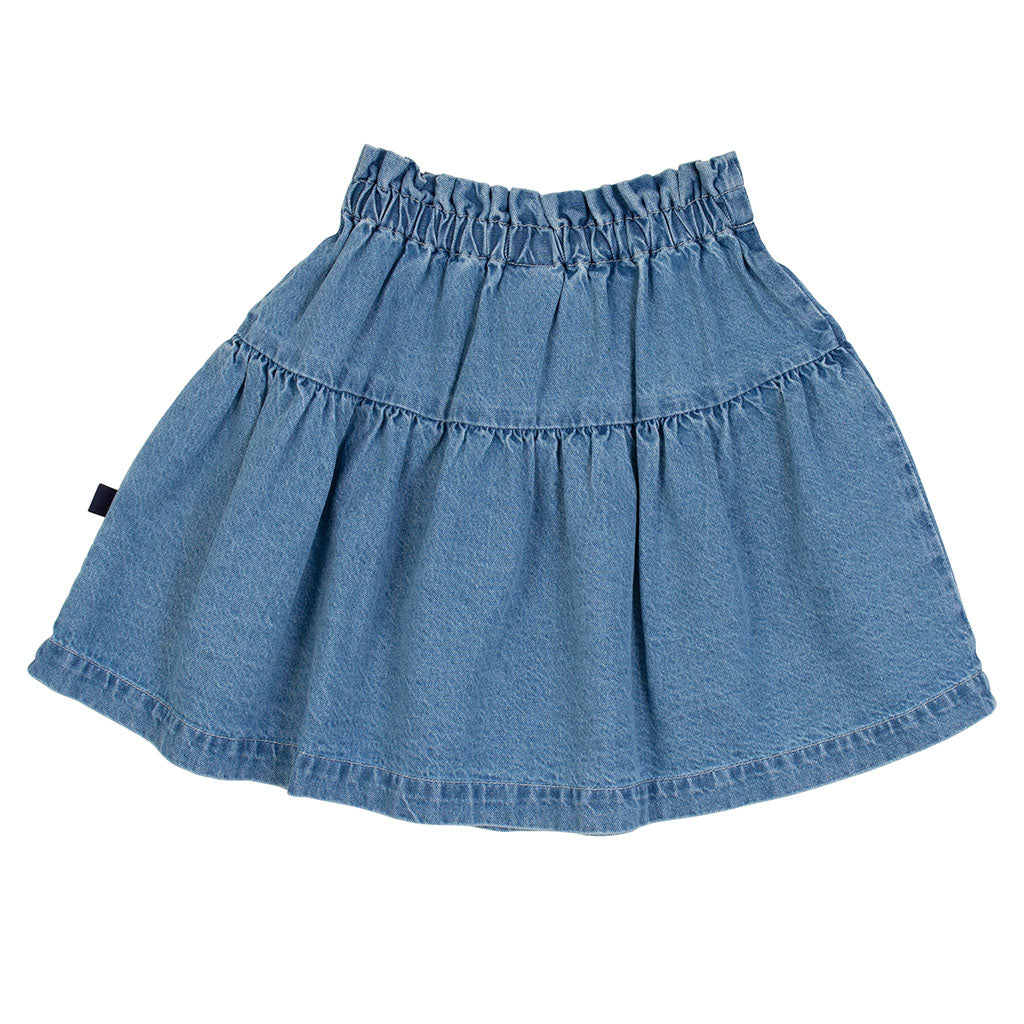 Skirt Drop Waist Bleach Denim