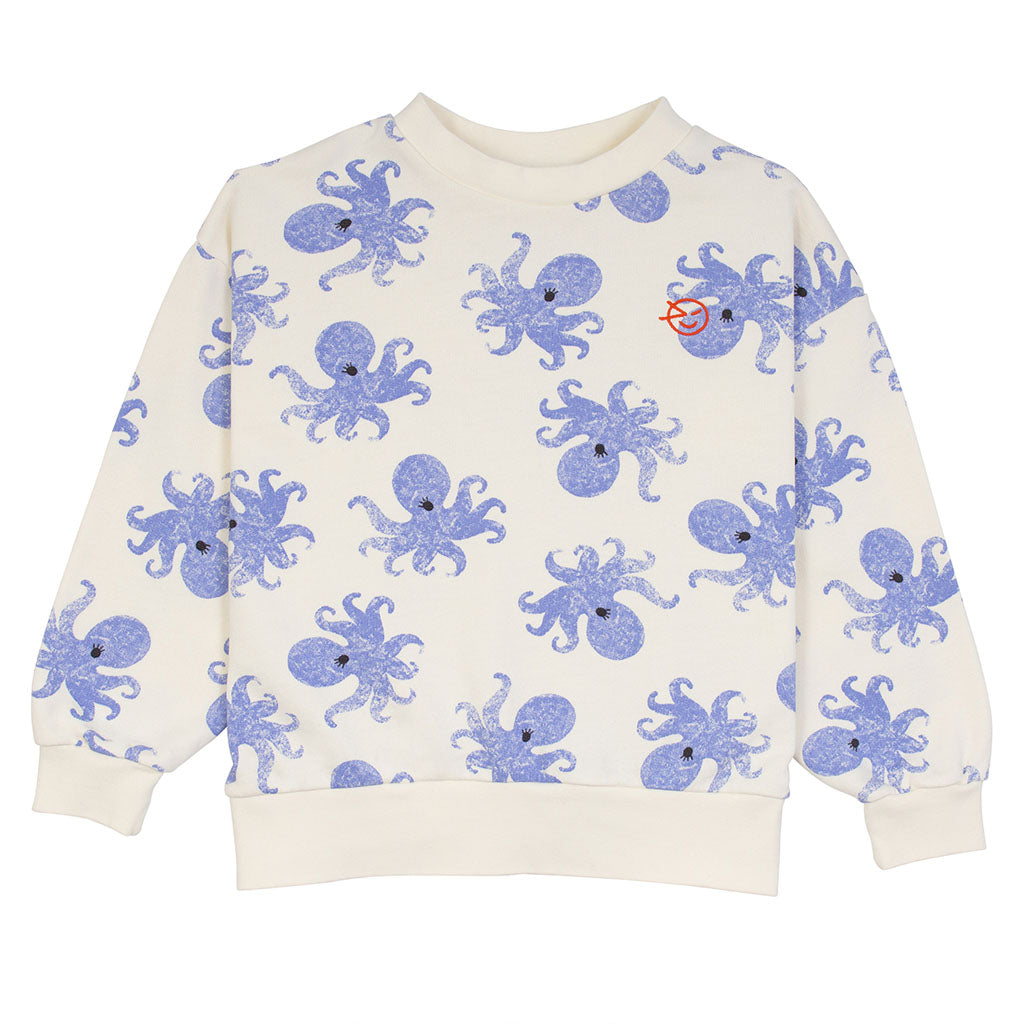 Sweater Pulpo Ecru Deep Sea Blue