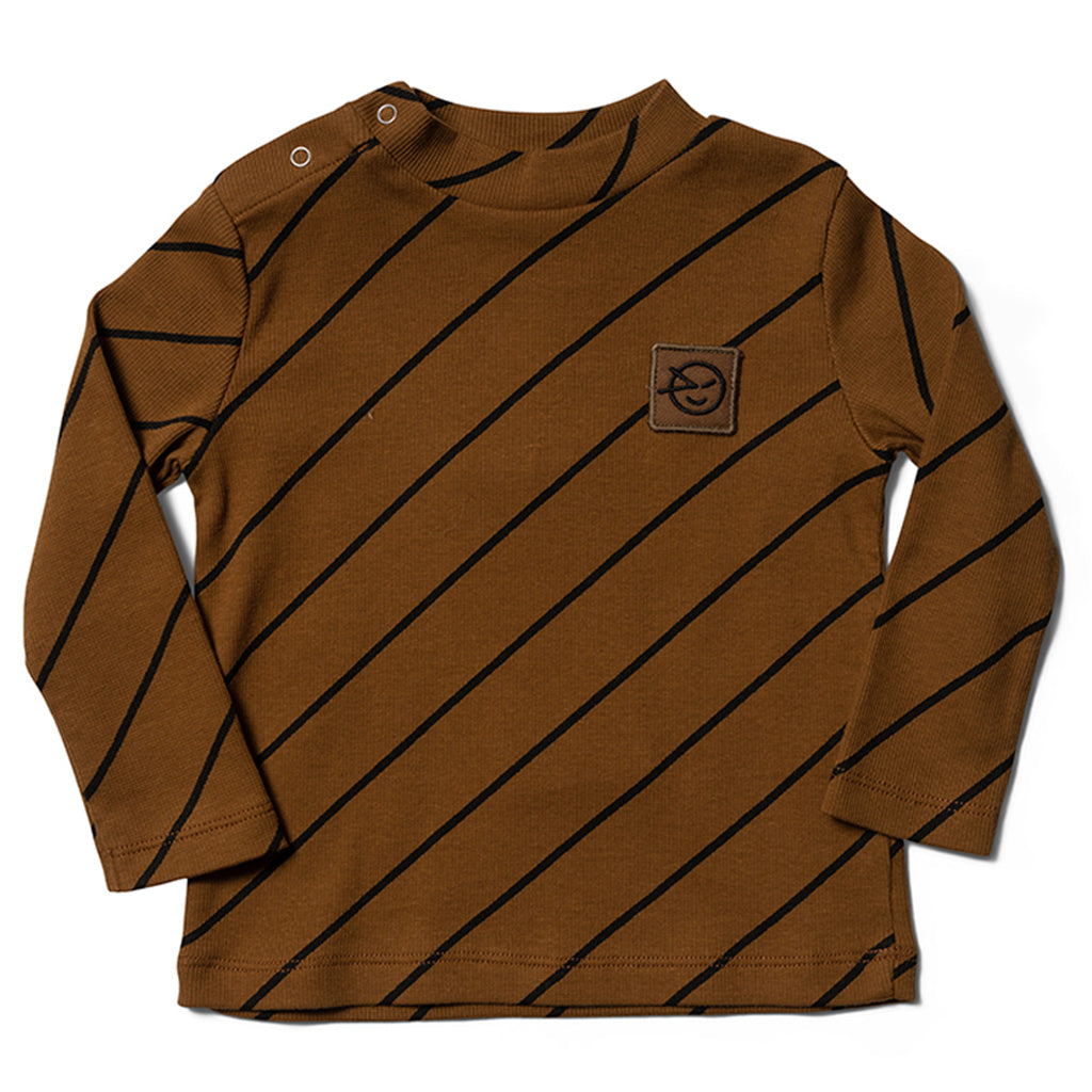 Turtleneck Longsleeve Demi Rubber Diagonal Stripe