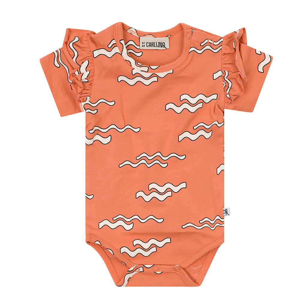 Bodysuit Shortsleeve Waves Orange