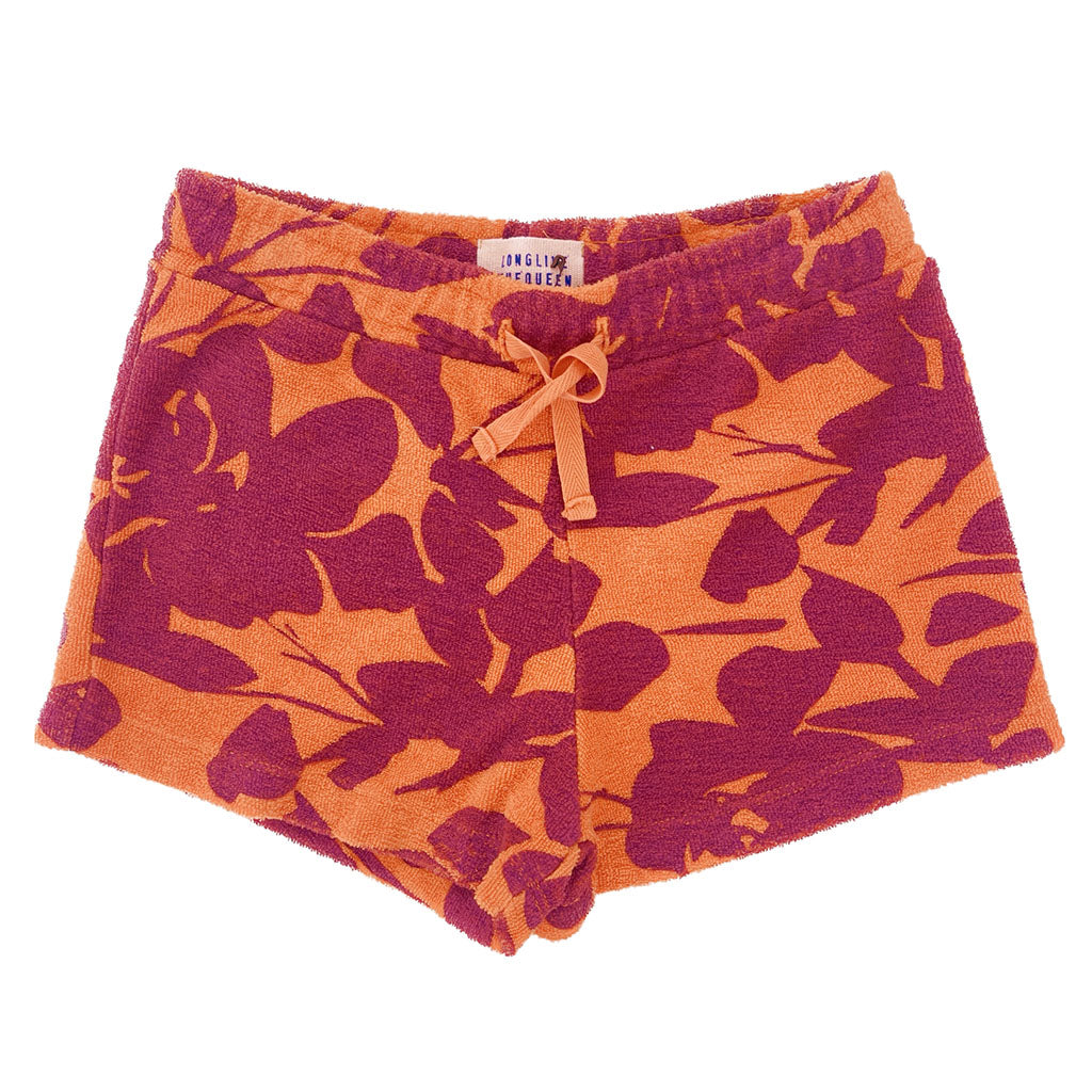 Shorts Purple Orange Flower