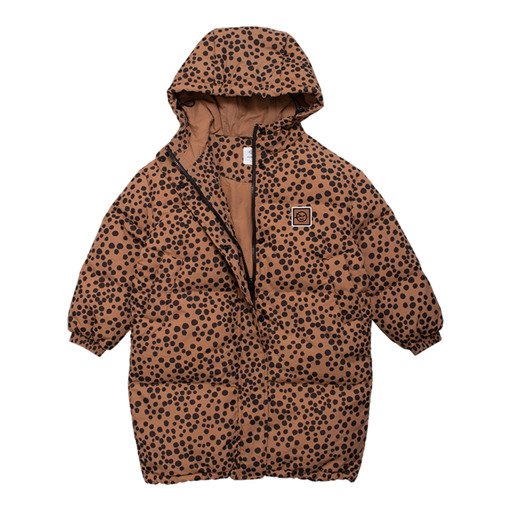 Coat Long Down Animaux Tan Black