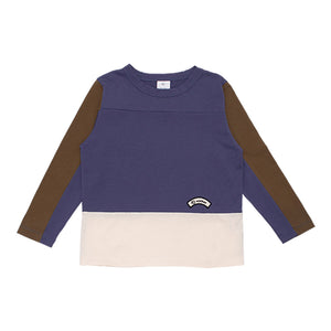 Longsleeve Tri-line Night Blue Olive Milk